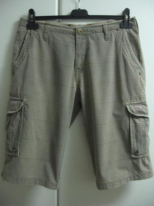 Lichtbruin geruite bermuda met zijzakken, 48 (S), Kleding | Heren, Broeken en Pantalons, Zo goed als nieuw, Ophalen of Verzenden