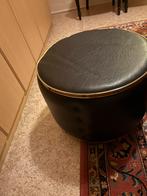 Zwarte opbergpoef, Huis en Inrichting, Zetels | Voetbanken en poefs, Ophalen, Gebruikt, Rond, Minder dan 50 cm