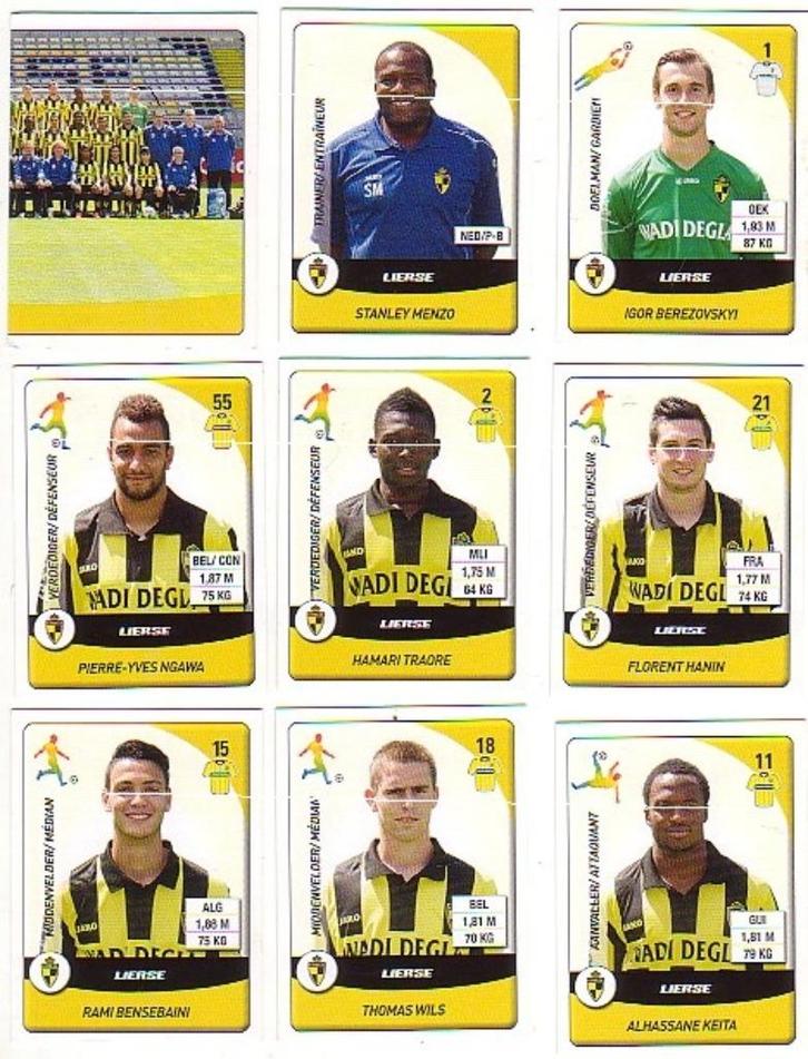 Panini Pro League 2015 / 9 stickers Lierse, Verzamelen, Sportartikelen en Voetbal, Zo goed als nieuw, Poster, Plaatje of Sticker
