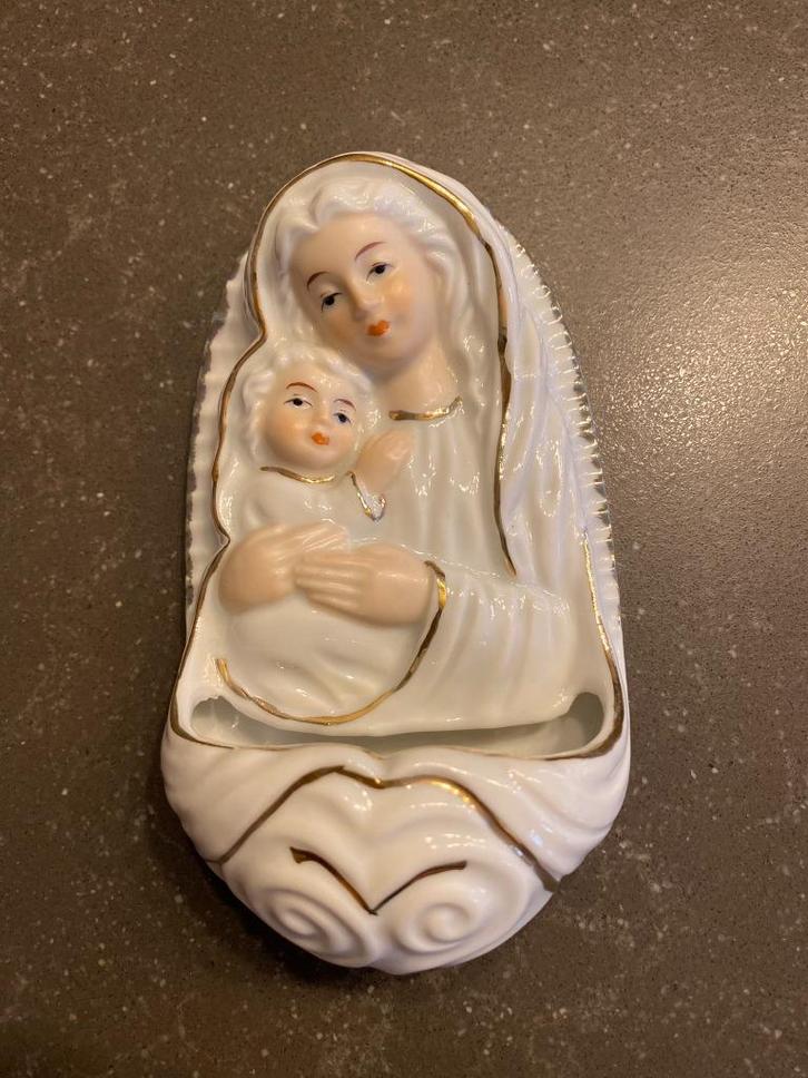 Wijwater vat in porcelein, Antiek en Kunst, Antiek | Religieuze voorwerpen, Ophalen