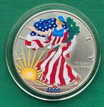 American  2000 Eagle  1 Oz Silver  Coloured, Ophalen of Verzenden, Noord-Amerika, Losse munt, Zilver