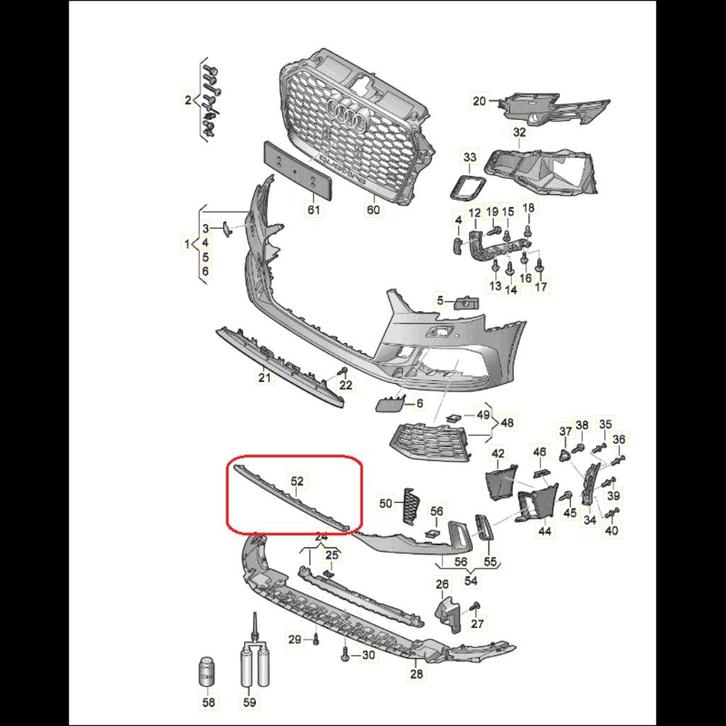 LISERET CENTRALE PARE CHOC AVANT AUDI RS3 8V BERLINE/SPORTBA, Autos : Divers, Tuning & Styling, Enlèvement