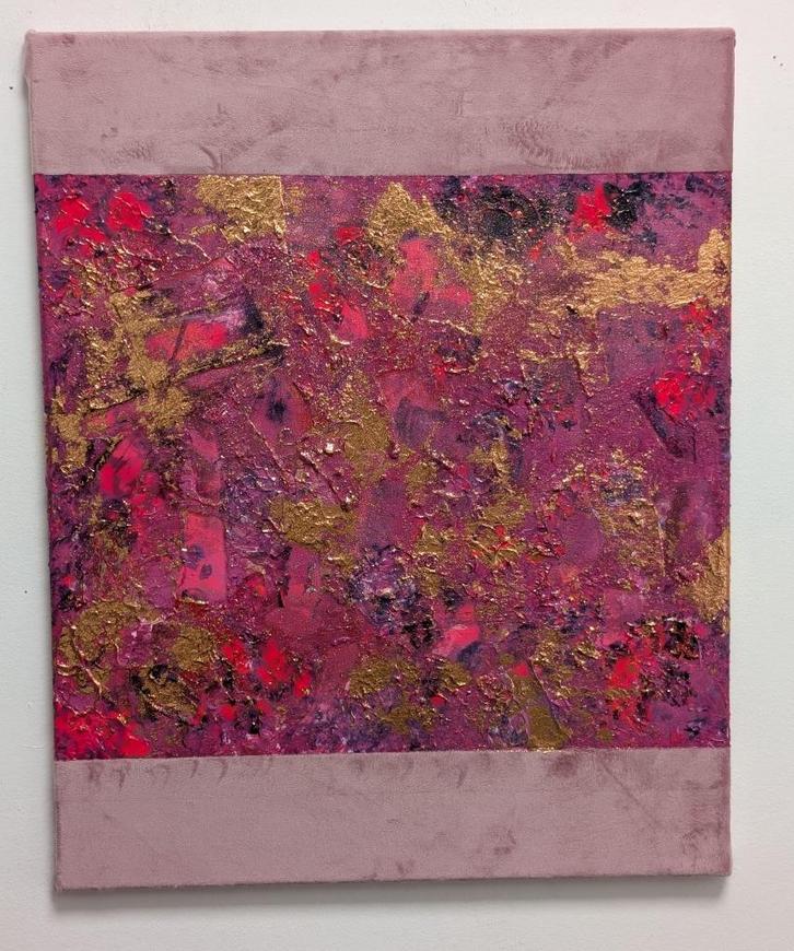 Velvet Fuchsia (N3), Antiquités & Art, Art | Peinture | Abstraite, Enlèvement ou Envoi