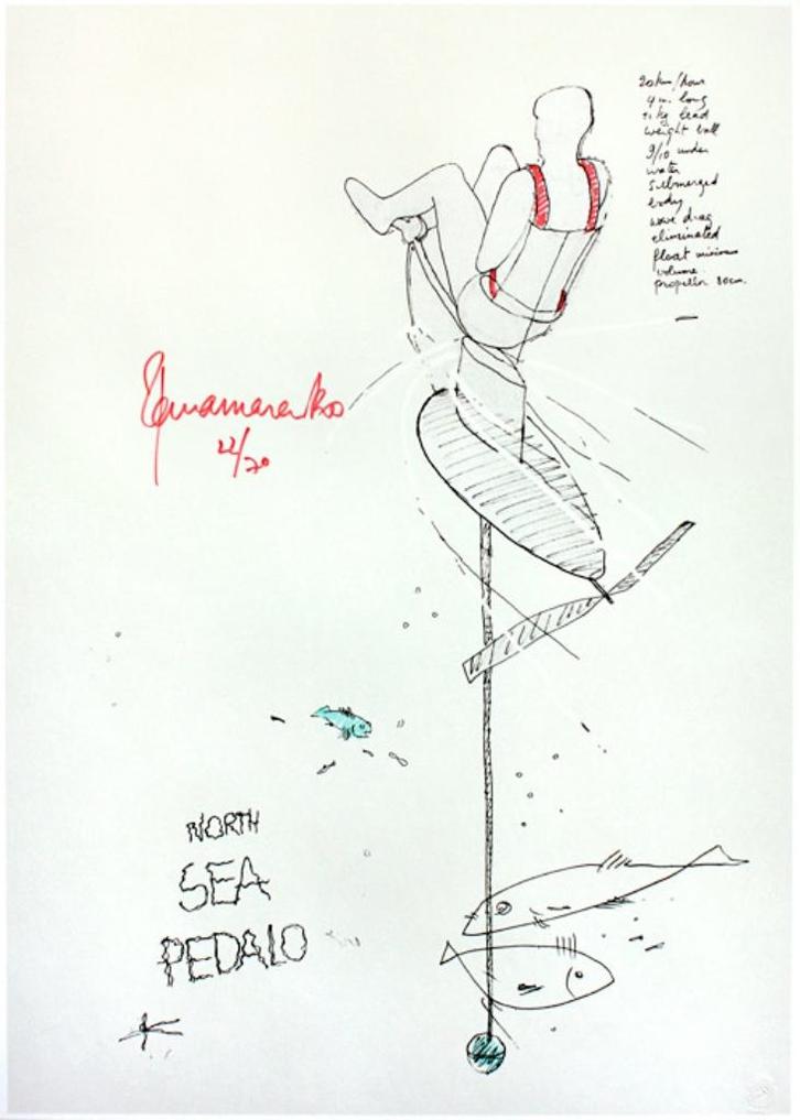 Panamarenko - North sea pedalo, Antiek en Kunst, Kunst | Litho's en Zeefdrukken, Ophalen