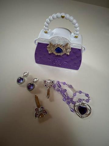 Handtas kind plastiek met oorbellen, halsketting en speltjes beschikbaar voor biedingen