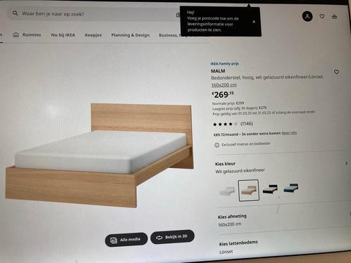 Malm bed 160cm kleur eik, Computers en Software, Android Tablets, Gebruikt, Ophalen