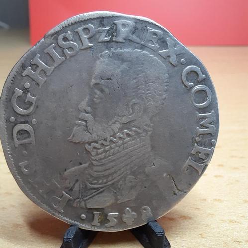Halve Filipsdaalder - 1587 - Brugge - Uiterst zeldzaam <--, Postzegels en Munten, Munten | België, Losse munt, Zilver, Zilver