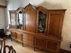 klassieke buffetkast / vitrinekast in massief hout, Antiek en Kunst, Ophalen