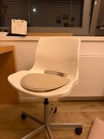 Chaise de bureau pivotante ikea + coussin, Enlèvement, Comme neuf, Blanc, Chaise de bureau
