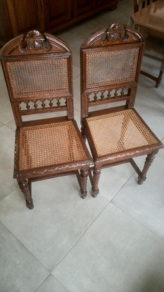 2 oude stoelen met wandelstokken, Huis en Inrichting, Stoelen, Zo goed als nieuw, Twee, Hout, Riet of Rotan, Ophalen