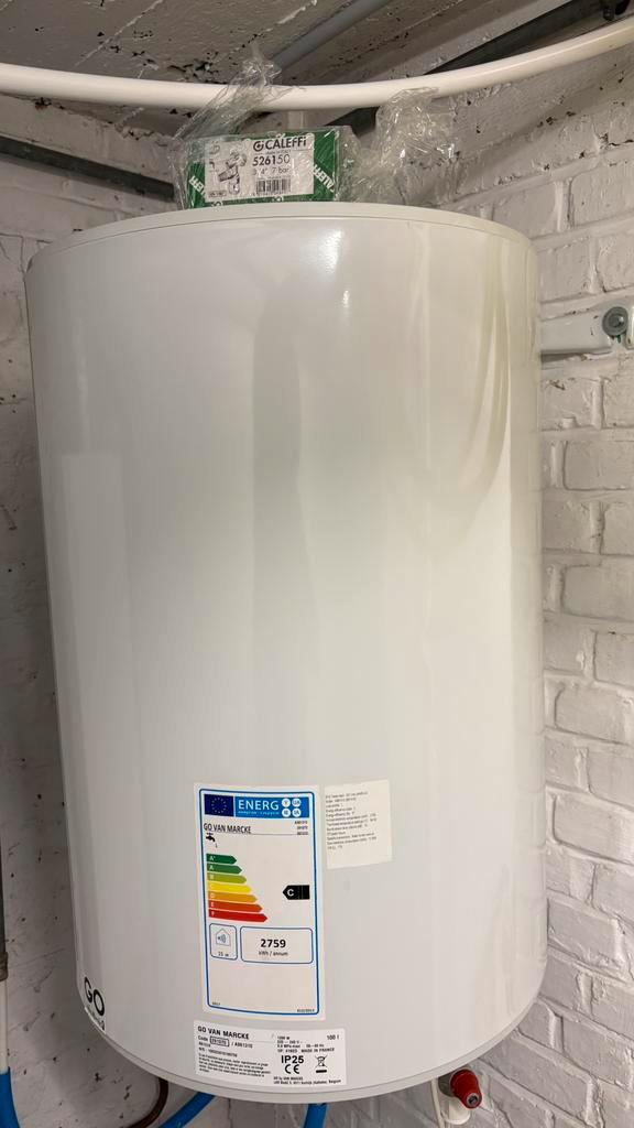 Van Marcke Go boiler 100L + raccords, Doe-het-zelf en Bouw, Chauffageketels en Boilers, Gebruikt, Boiler, Ophalen
