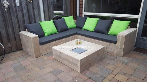 steigerhout Loungebank Tuinbank Zetel Sofa KORTE LEVERTIJD, Tuin en Terras, Tuinsets en Loungesets, Nieuw, Steigerhout, Bank, Bijzettafel