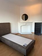 Boxspring Bed 1 persoon en zwarte nachtkastjes/ladekasten, Maison & Meubles, 90 cm, Une personne, Enlèvement, Utilisé