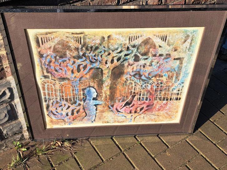 eau forte la nuit tombe signe andre goezu, Antiquités & Art, Art | Eaux-fortes & Gravures, Enlèvement ou Envoi