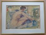 ALBERT DE DEKEN / NAAKTE VROUW / ORIGINEEL WERK / 40x52cm, Antiek en Kunst, Kunst | Schilderijen | Modern, Ophalen of Verzenden