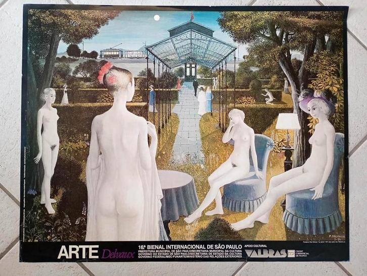 P.Delvaux gesigneerde affiche + zeldzaam boek, Antiquités & Art, Art | Lithographies & Sérigraphies, Enlèvement ou Envoi