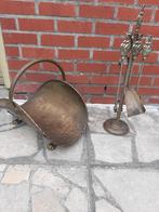 Opbergmand brandhout + haardset of barbecue set, Huis en Inrichting, Haarden, Ophalen, Zo goed als nieuw