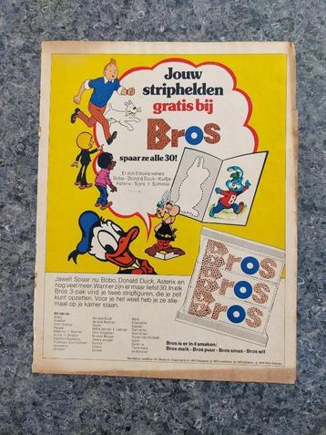 Kuifje Asterix Sjors - Knipsel Reclame Bros figuurtjes 1975