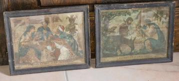 Chromolitho ca 1890 Heilige Familie/3 Koningen beschikbaar voor biedingen
