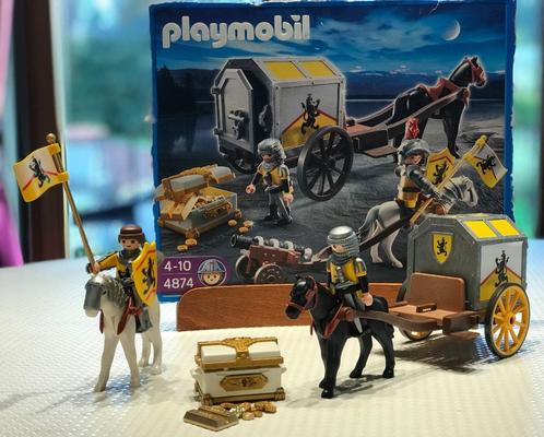 Playmobil 4874 - Convoi et trésor des chevaliers du Lion, Enfants & Bébés, Jouets | Playmobil, Comme neuf, Ensemble complet, Enlèvement ou Envoi
