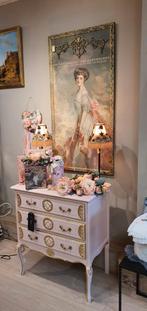 Prachtige Brocante Lijst met victoriaanse Dame, Ophalen of Verzenden