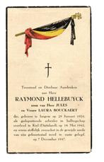 doodsprentje oorlogsslachtoffer Izegem + Kiel 1943, Ophalen of Verzenden, Rouwkaart