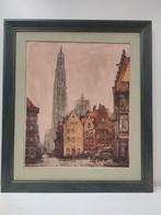 Gravure Antwerpen handtekening Jef Van Neste,70x80,5cm, Antiek en Kunst, Kunst | Etsen en Gravures, Ophalen