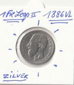 1 FR 1886 VL LEOPOLD II ZILVER, Postzegels en Munten, Munten | België, Ophalen of Verzenden, Zilver, Zilver