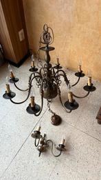 Antieke luchter met wandlamp., Antiek en Kunst, Ophalen