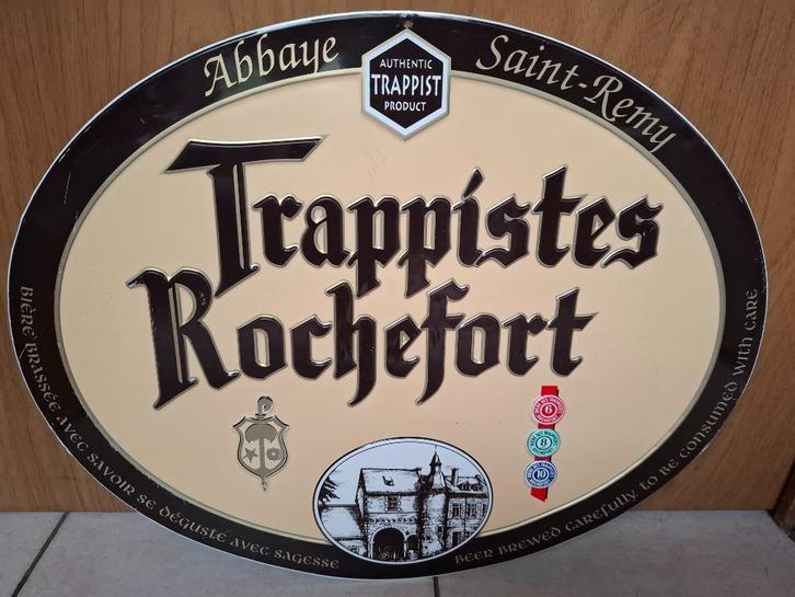Reclamebord Trappistes Rochefort, Verzamelen, Biermerken, Zo goed als nieuw, Reclamebord, Plaat of Schild, Overige merken, Ophalen of Verzenden
