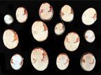 Cameo Agaat Vergulde Set Camee Sieraden Broche Hanger, Verzenden, Broche, Verguld