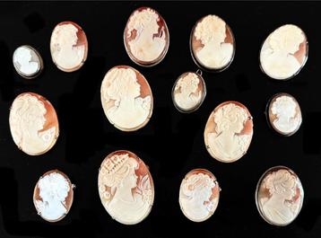 Cameo Agaat Vergulde Set Camee Sieraden Broche Hanger beschikbaar voor biedingen