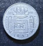 5 frank 1943 FR, type Rau - Leopold III, Verzenden, Losse munt