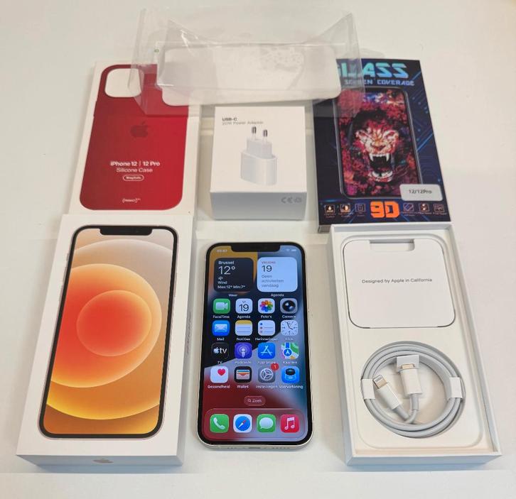 !! iPhone 12 - 100% NIEUW - Wit - Volledig pakket !!, Telecommunicatie, Mobiele telefoons | Apple iPhone, Nieuw, 64 GB, Zonder abonnement
