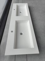 Composiet dubbele spoelbak mat wit 140 cm op 45 cm, Ophalen, Zo goed als nieuw