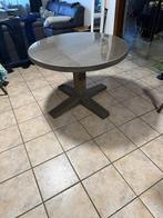 Zware ronde volhouten tafel, Quatre personnes, Teck, Rond, Comme neuf