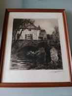 gesigneerde ets Lucien Dasselborne, Ophalen of Verzenden