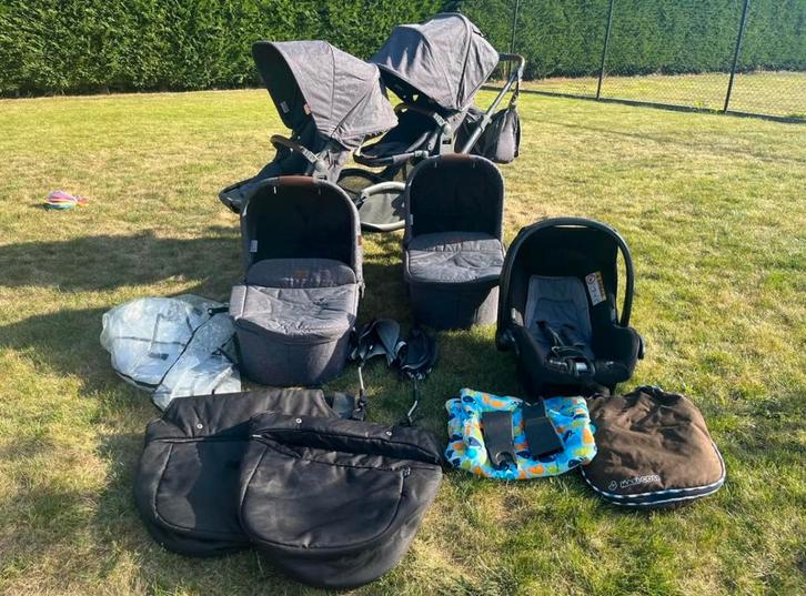 ABC Zoom Tweelingbuggy, Kinderen en Baby's, Buggy's, Zo goed als nieuw, Maxi-Cosi, Regenhoes, Ophalen