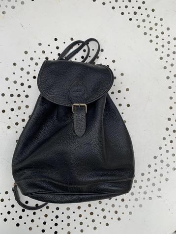 Longchamp rugzak van dik en zacht matzwart generfd leer  beschikbaar voor biedingen