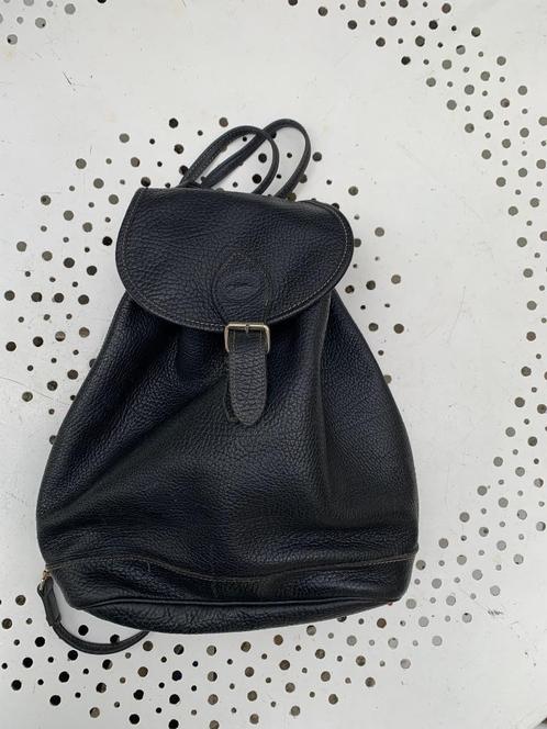 Longchamp rugzak van dik en zacht matzwart generfd leer, Handtassen en Accessoires, Tassen | Rugtassen, Gebruikt, Overige merken