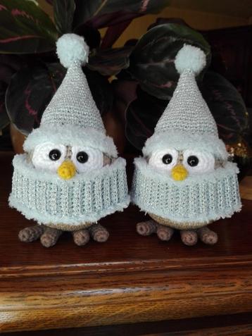 Kerstdecoratie - gehaakte uiltjes beschikbaar voor biedingen