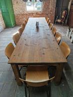 Super mooie mega lange eettafel met 14 stoelen, Ophalen, Zo goed als nieuw