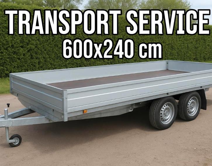 Transportservice met “grote” aanhanger (600 x 240 cm), Auto diversen, Aanhangers en Bagagewagens, Nieuw, Ophalen of Verzenden