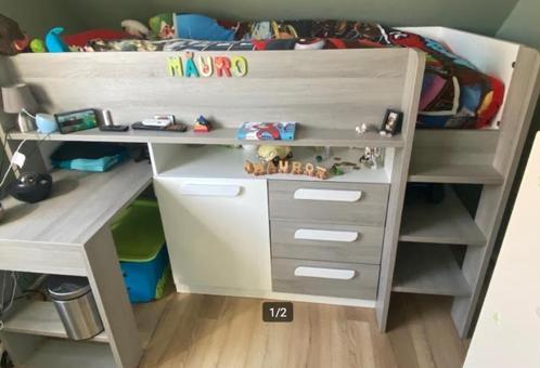Kinder Slaapkamer Halfhoogslaper Beau alles in 1 bureau,klee, Kinderen en Baby's, Kinderkamer | Stapelbedden en Hoogslapers, Zo goed als nieuw