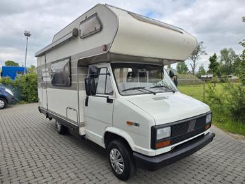 Fiat Hymer Diesel Kampeerwagen Oldtimer 5 personen, Caravans en Kamperen, Mobilhomes, Bedrijf, Diesel, 5 tot 6 meter, Half-integraal