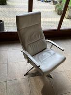 Wit lederen relax kwaliteitszetel Montel, Huis en Inrichting, Minder dan 75 cm, Modern, Gebruikt, Metaal