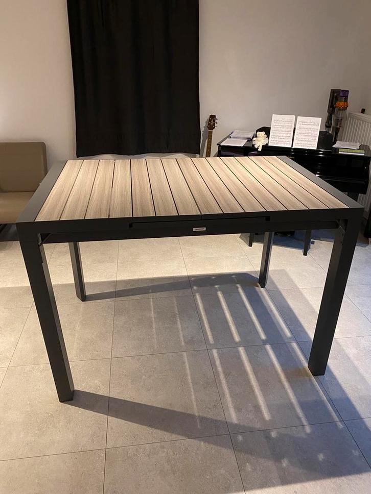 Statafel voor buiten aluminium antraciet 150/210x100x110, Tuin en Terras, Tuintafels, Nieuw, Hout, Ophalen