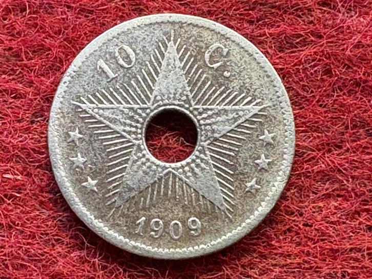 Belgisch Congo - 10 centiem 1909 (#018#), Postzegels en Munten, Munten | België, Losse munt, Metaal, Ophalen of Verzenden