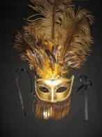 Venetiaans masker met pluimen & parels, Antiek en Kunst, Ophalen of Verzenden
