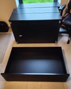 Ikea bedlade Malm (4stuks), Comme neuf, Noir, Bois, Enlèvement